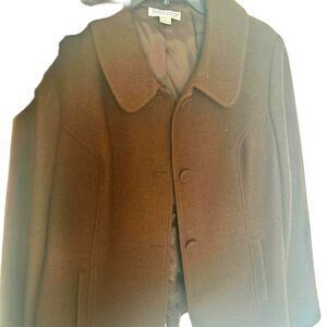 Pendleton 100% Wool Jacket Womens XL Brown Pea Coat w Tags Collared NEW
